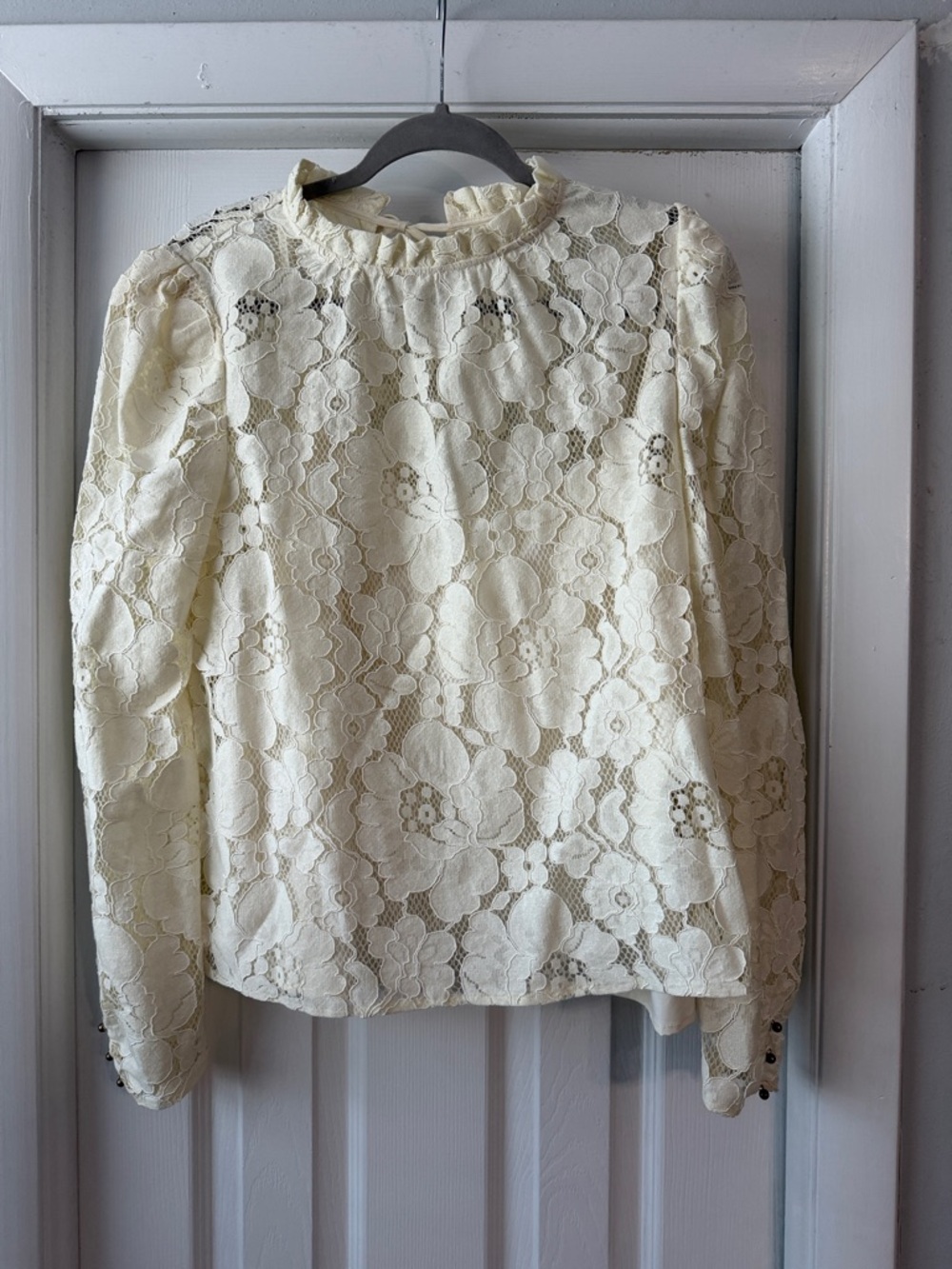 Mare Mare x Anthropologie Cream Floral Lace Blouse size M